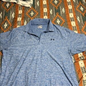 Under Armour Men's Heathered Blue Polo